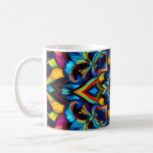 Farbige Kaleidoskop-Mandala-Design-Tasse, Kissen & Kaffeetasse