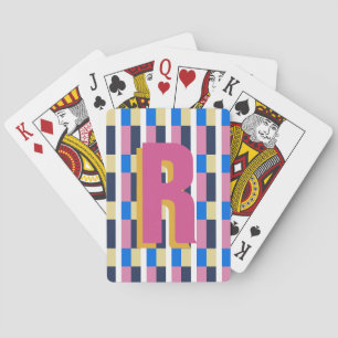 Farbige karierte Monogramm Spielkarten