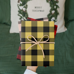 Farbige Karierte Weihnachtswrapping Paper Sheets Geschenkpapier Set