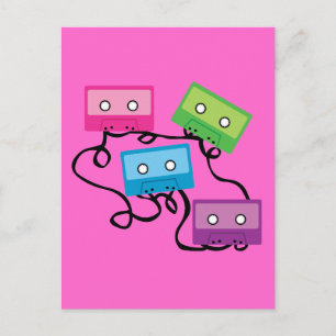 Farbige Kassettendecks Postkarte