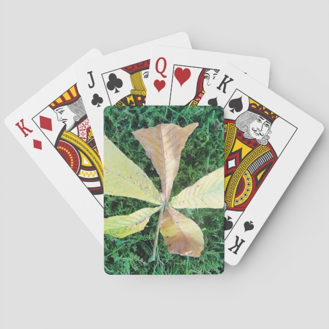 Farbige Kastanienblätter Spielkarten (Rückseite)