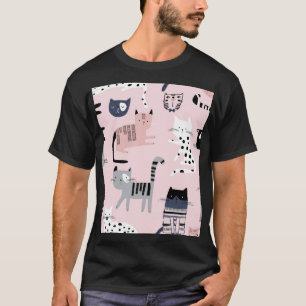 Farbige Kätzchen: Childrosa Vintag T-Shirt