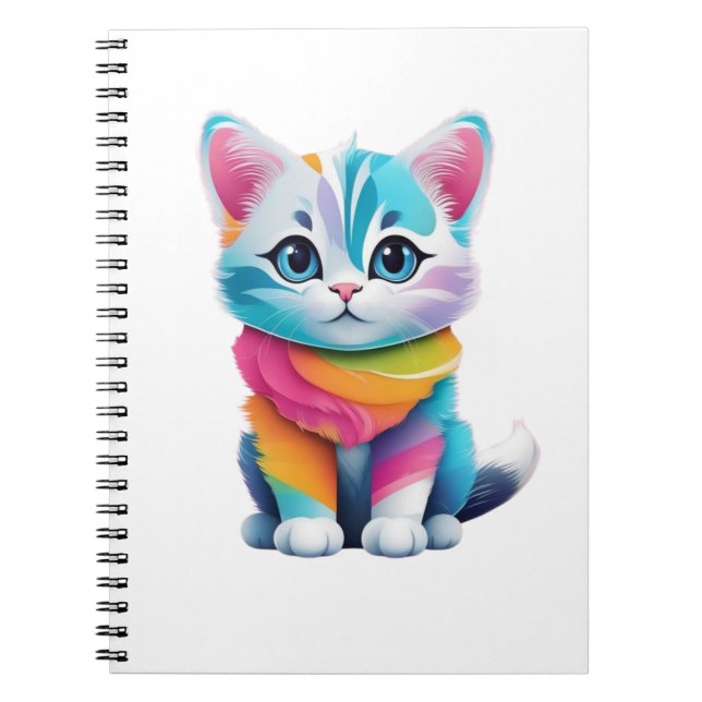 farbige Katze Notizblock (Vorderseite)