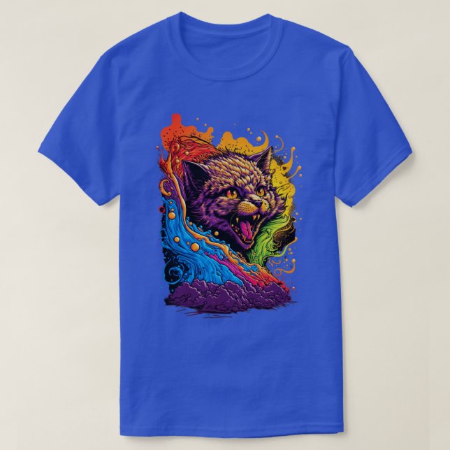 Farbige Katze T-Shirt (Design vorne)