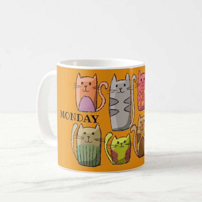 Farbige Katzen anpassen Kaffeetasse (Vorderseite Links)