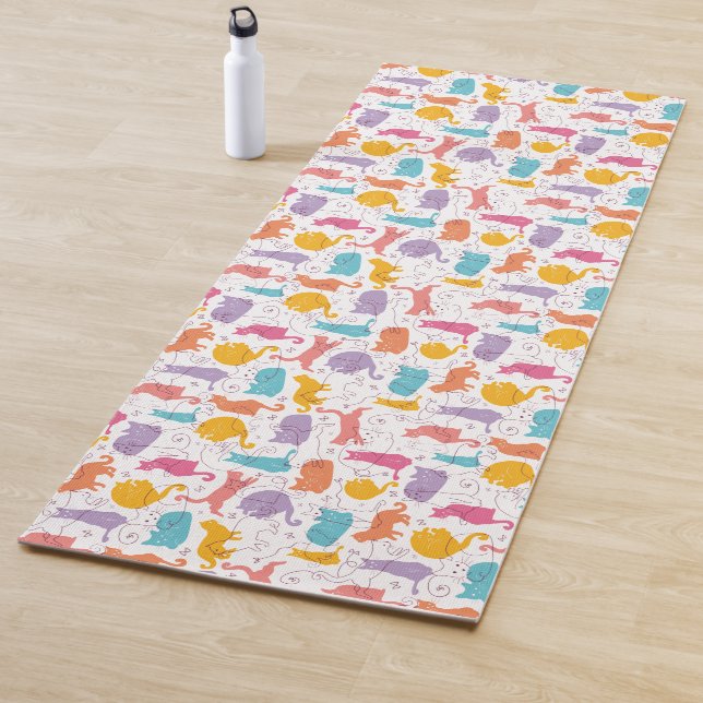Farbige Katzen Niedlicher Yogamat Yogamatte (Beispiel)