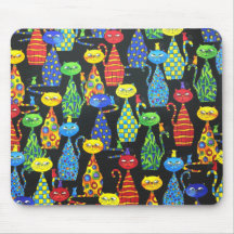 Farbige Katzen und Mäuse