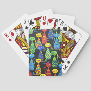 Farbige Katzen und Mäuse Spielkarten
