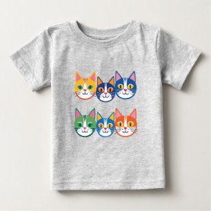 Farbige Katzenfirmen Baby T-shirt