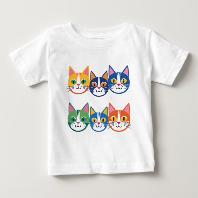 Farbige Katzenfirmen Baby T-shirt (Vorderseite)