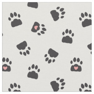 Farbige Katzenpaw-Drucke Schwarz-Rosa-Muster Stoff