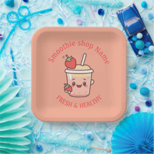 Farbige Kawaii Süße Joghurt-Smoothies Fruchtsaft Pappteller