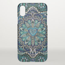 Farbige keltische Herzklopfe Mandala Monogramm