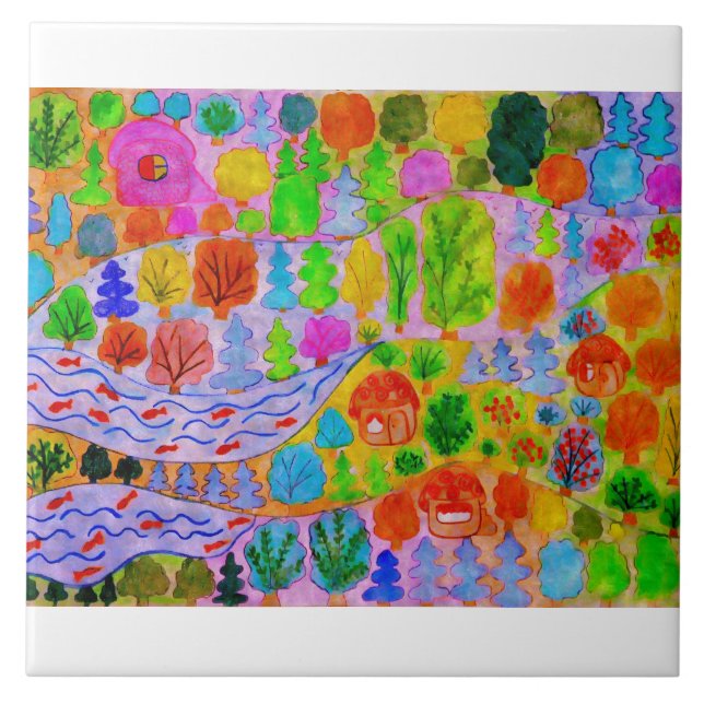 Farbige Keramik Fliese (Vorderseite)