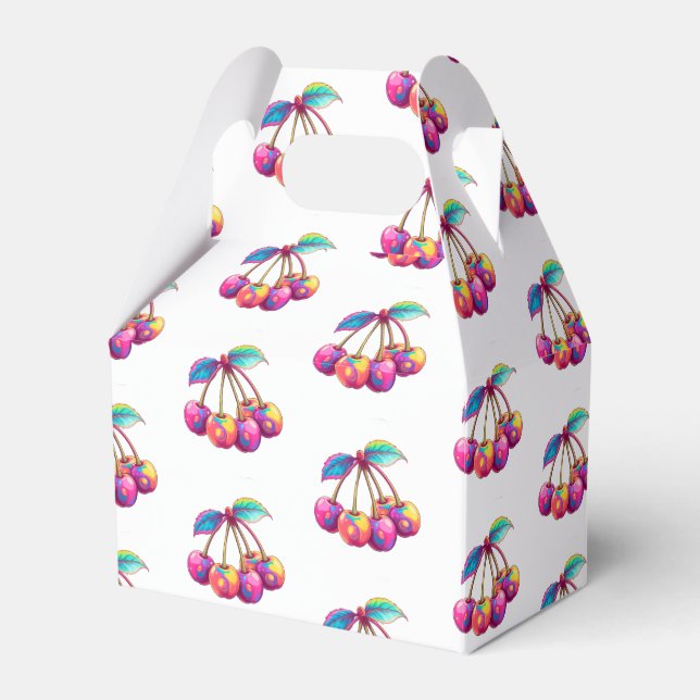 Farbige Kirschen Geschenkschachtel (Vorderseite)