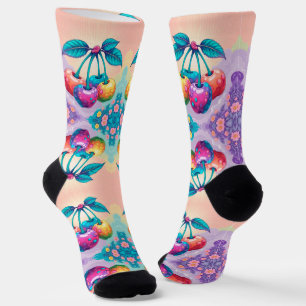 Farbige Kirschen Socken