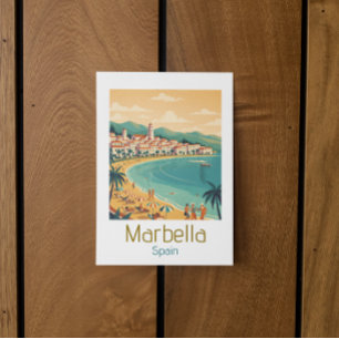 Farbige klassische Marbella Spanien Reise Elegante Postkarte