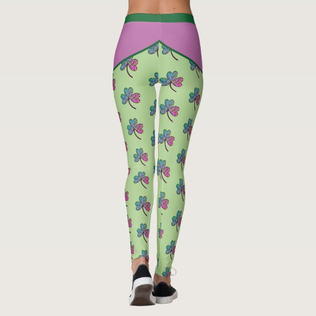 Farbige Kleeblatt-Leggings Leggings (Rückseite)