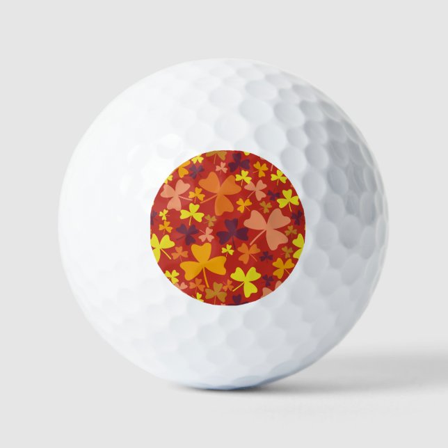 Farbige Kleeblätter Golfball (Vorderseite)