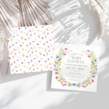 Farbige kleine Wildblume Mädchen Dusche Quadrat