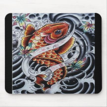 Farbige Koi Tätowierung Mousepad