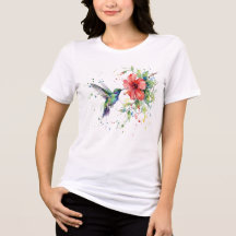 Farbige Kolibri-Wasserfarben-Blumen-Natur-Kunst