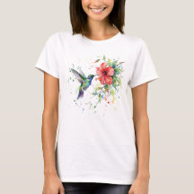 Farbige Kolibri-Wasserfarben-Blumen-Naturkunst