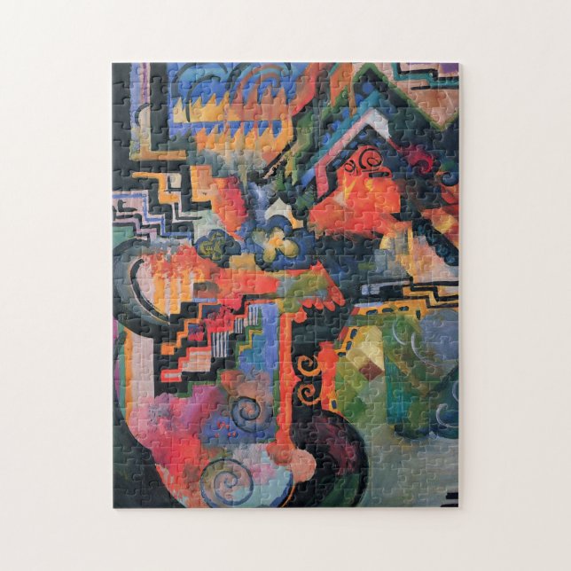 „Farbige Komposition“ Kunstpuzzle (Vertikal)