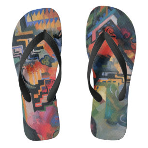 Farbige Komposition von August Macke, Vintage Art Flip Flops