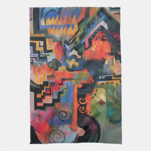 Farbige Komposition von August Macke, Vintage Art Geschirrtuch