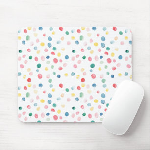 Farbige Konfetti-Punkte Blau Rot Gelb Grün Pink Mousepad