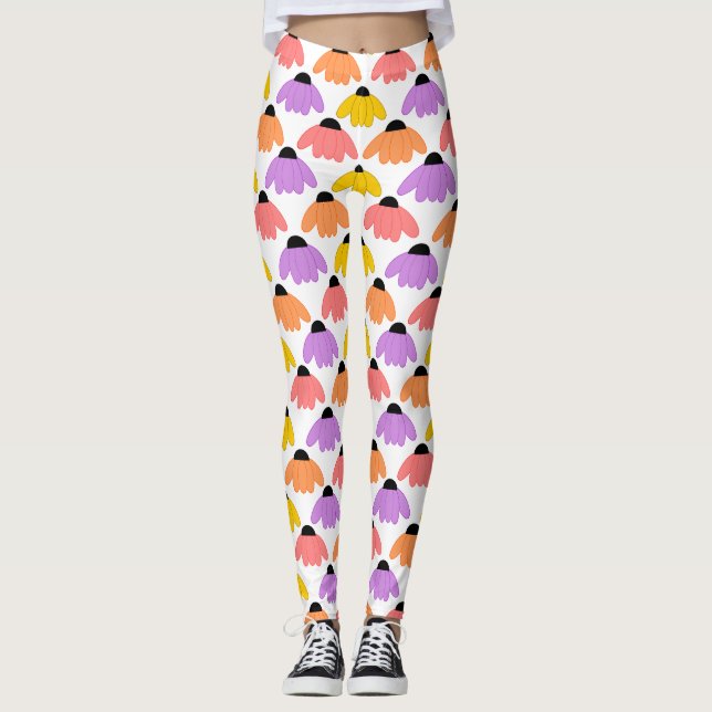 Farbige Konflowers Leggings (Vorderseite)