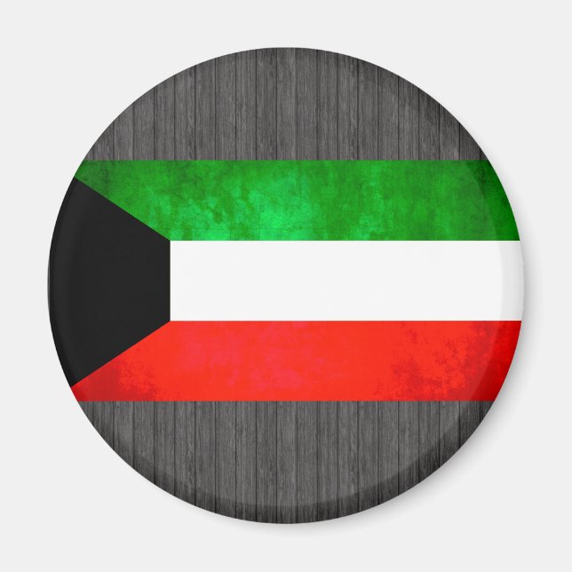 Farbige Kontrast Kuwaitenflagge Magnet (Vorne)