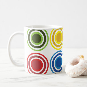 Farbige konzentrische Kreise geometrisch Kaffeetasse