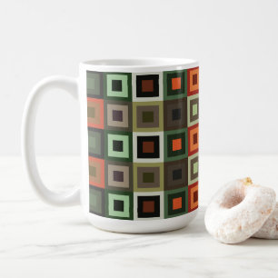 Farbige konzentrische quadratische geometrische kaffeetasse