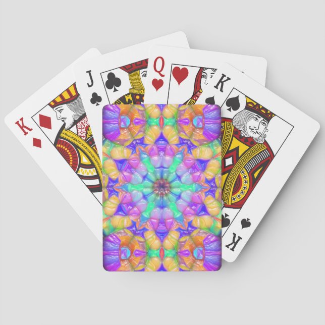 Farbige, konzentrische Reflektionen Spielkarten (Rückseite)