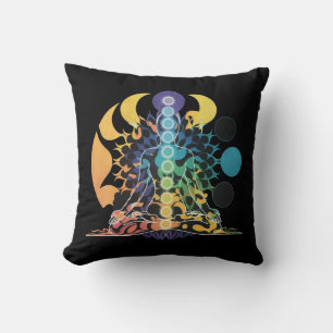 Farbige Kosmische Chakra-Meditation Spirituelle En Kissen