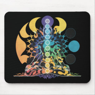 Farbige Kosmische Chakra-Meditation Spirituelle En Mousepad