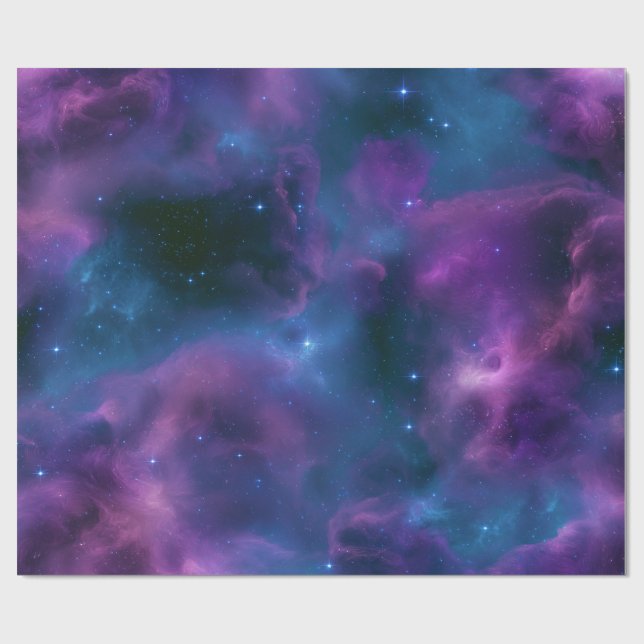 Farbige kosmische Nebel Geschenkpapier (Flach)