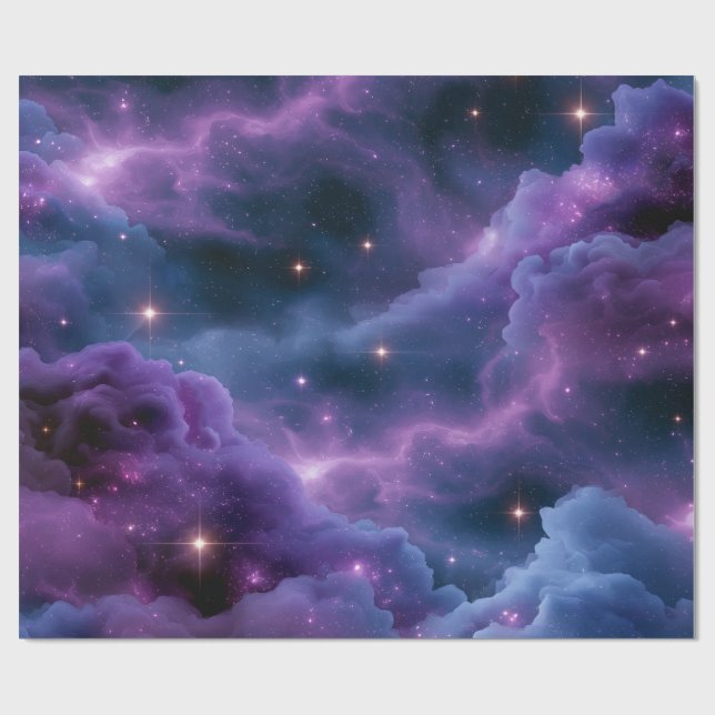 Farbige kosmische Nebel Geschenkpapier (Flach)