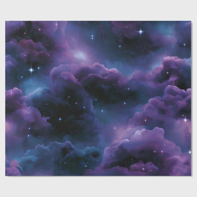 Farbige kosmische Nebel Geschenkpapier (Flach)