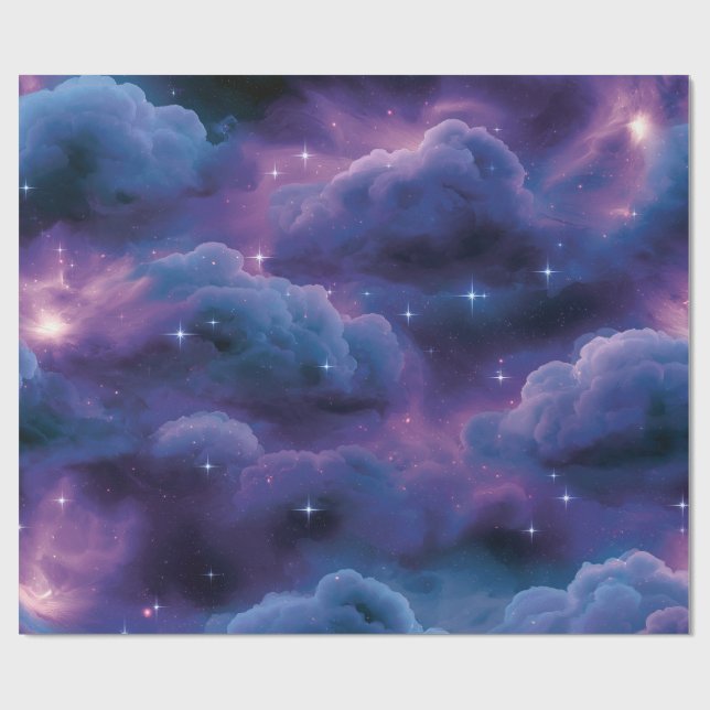 Farbige kosmische Nebel Geschenkpapier (Flach)