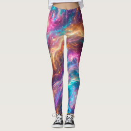 Farbige kosmische Nebelgalaxie-Kunst Leggings