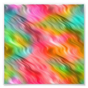 Farbige Krane Blume Wavy Textur Fotodruck