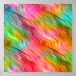 Farbige Krane Blume Wavy Textur Poster
