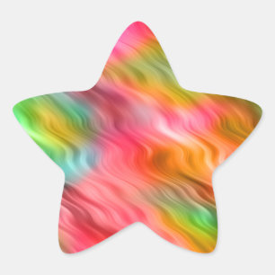 Farbige Krane Blume Wavy Textur Stern-Aufkleber