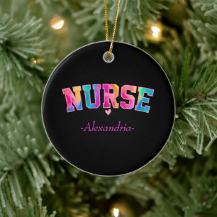 Farbige Krankenschwester Keramik Ornament