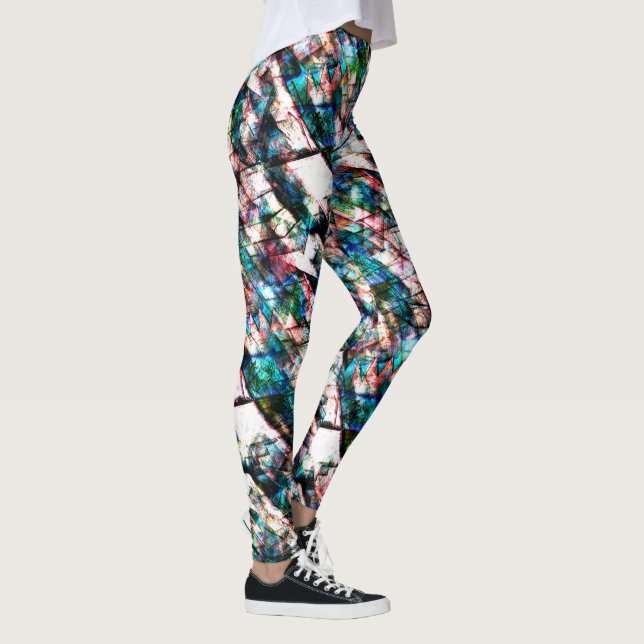 Farbige Kratzer und Flecken mit starkem Kontrast Leggings (Rechts)