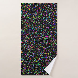 Farbige Kreise blasen auf schwarzen, einzigartigen Badehandtuch