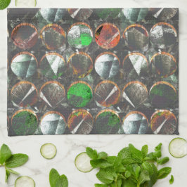 Farbige Kreise dunkler Textur Geschirrtuch